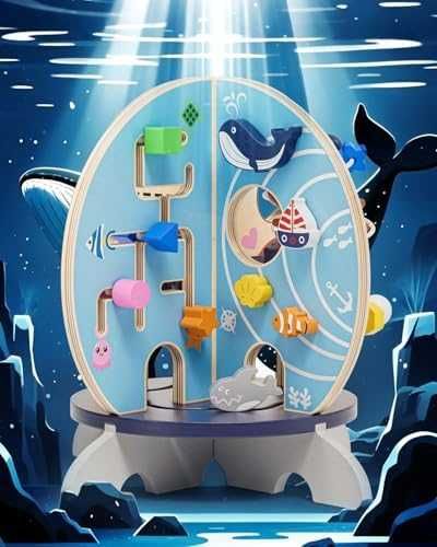 Нов Монтесори дървен куб играчка – забавление и учене за бебе 6-18 м.