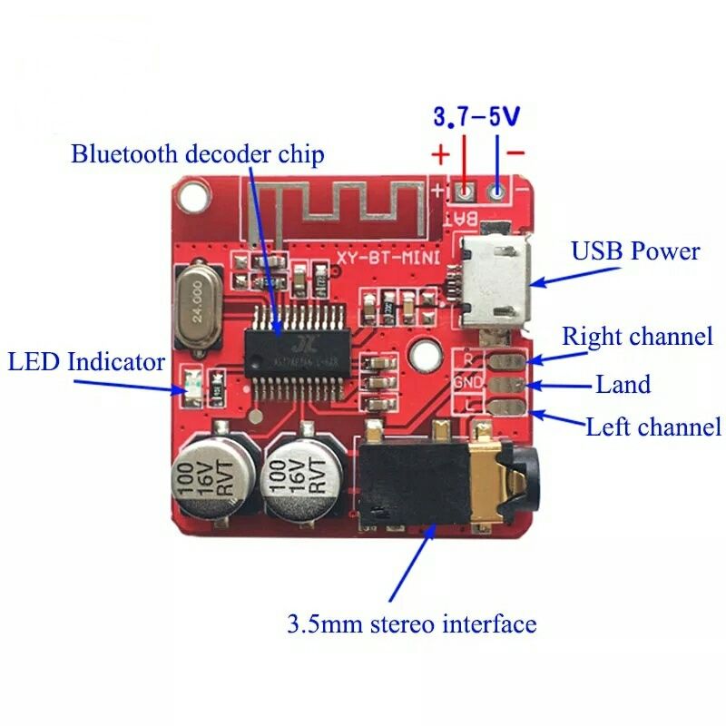 Bluetooth приемник, плата, декодер, плеер, блутуз, стерео