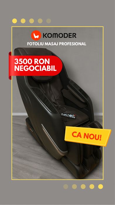 Fotoliu masaj KOMODER VECTOR , ca nou 2024, garanție 3 ani