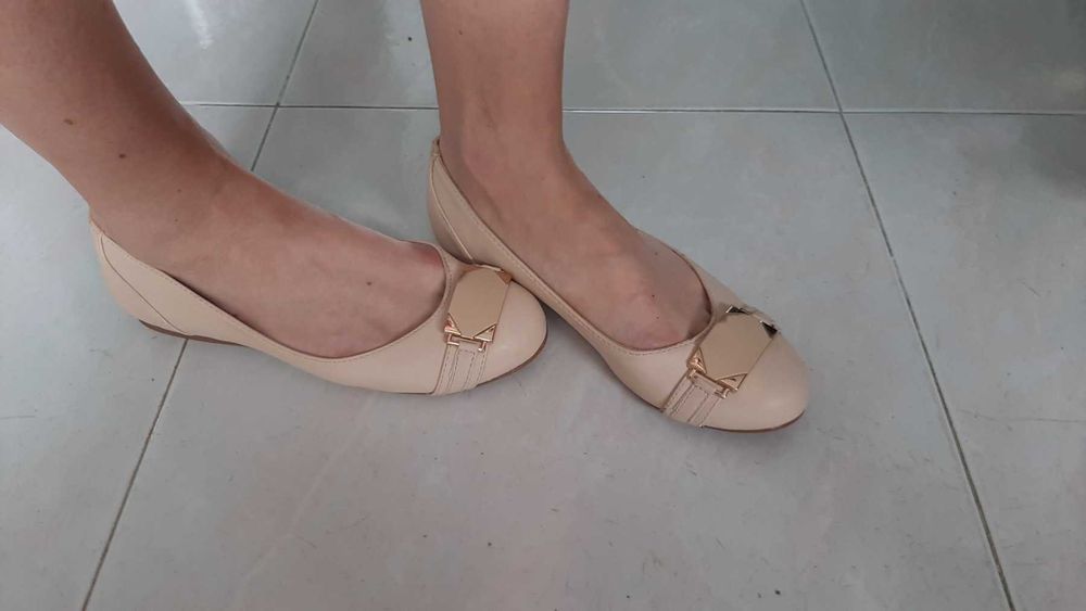 Дамски обувки, тип пантофка, цвят пудра