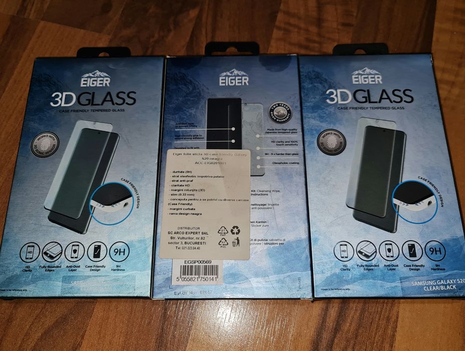 Folie sticla full cover originala Eiger Samsung Galaxy S20 4G S20 5G