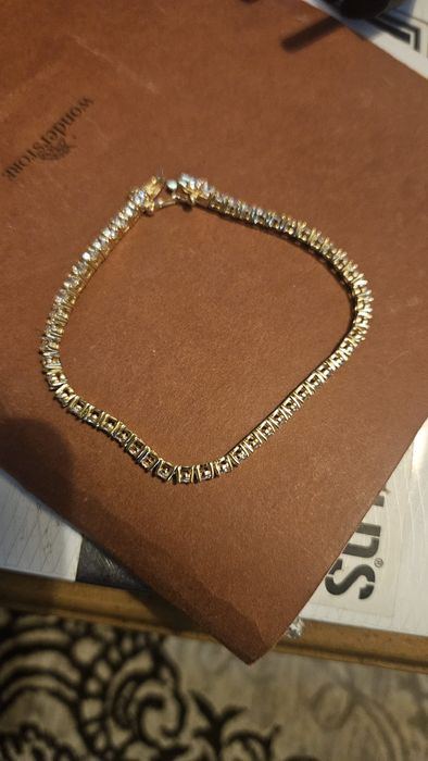 Brățară tennis argint 925 placata cu aur