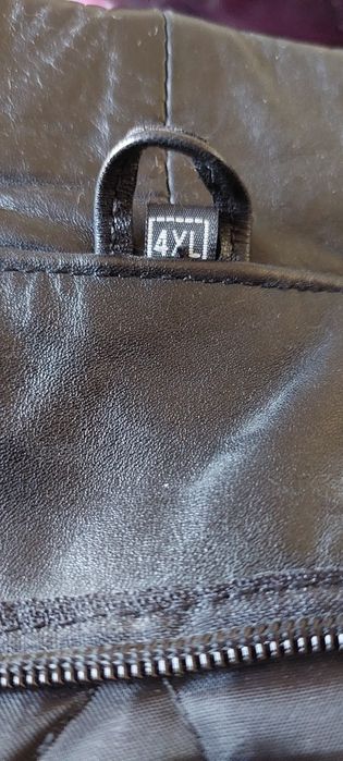 Мъжко кожено яке, черно 4XL