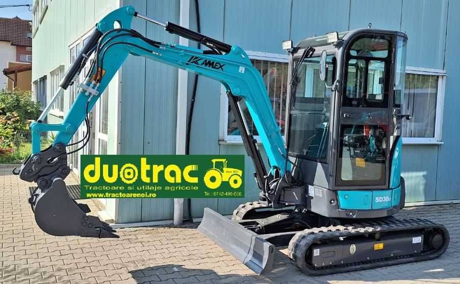 Miniexcavator nou model KAMEX SD30U cu motor Yanmar Japonia