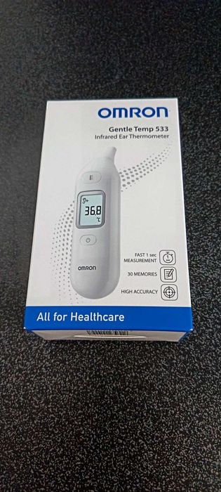 OMRON Gentle Temp 533, Инфрачервен цифров термометър за ухо, бял