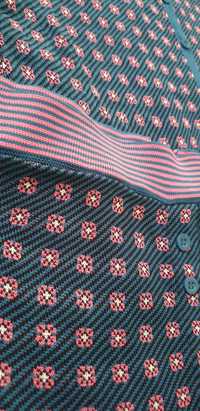 Плетиво плетен сет Zara трикотаж комплект панталон жилетка S тюркоаз