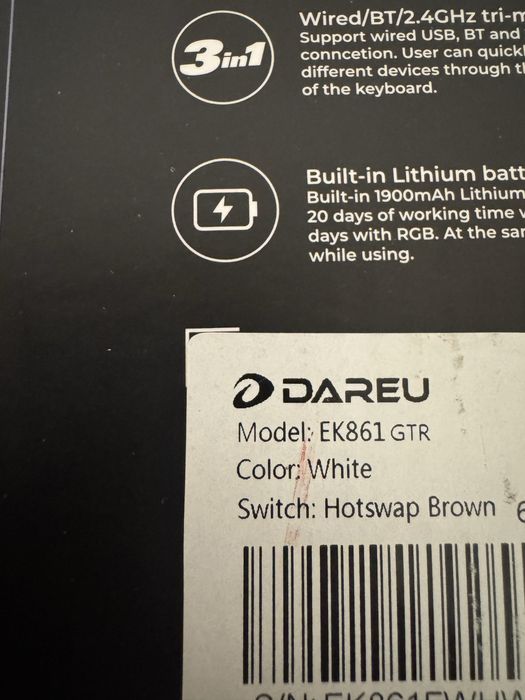 Tastatură mecanică Dareu EK861 GTR/Mechanical keyboard Dareu EK861 GTR