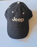 шапка бейзболна Jeep с бродерия, черна 6 панелна и бежово
