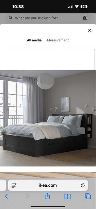 Pat Brimnes Ikea cu somiera Lonset inclusa, stare f buna, 4 sertare