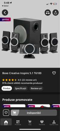 Sistem Boxe Creative Inspire 5.1 T6100