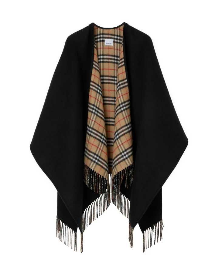 Şal BURBERRY reversible checked wool cape