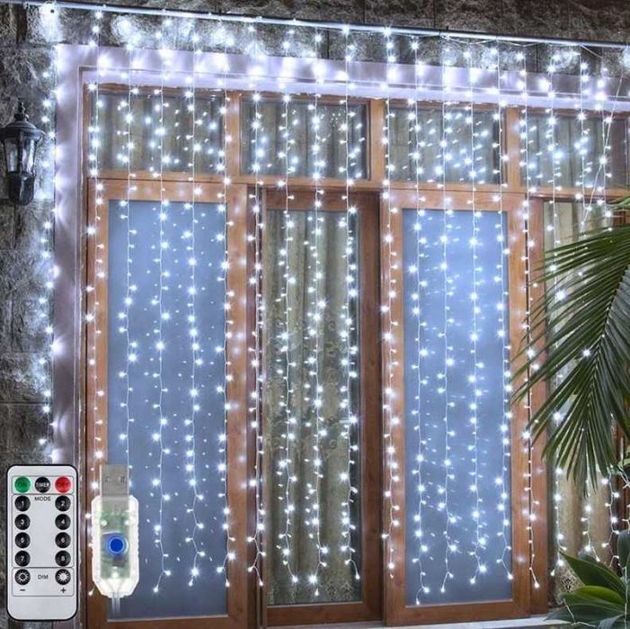 Коледна украса 200LED лампички завеса 2х3 метра