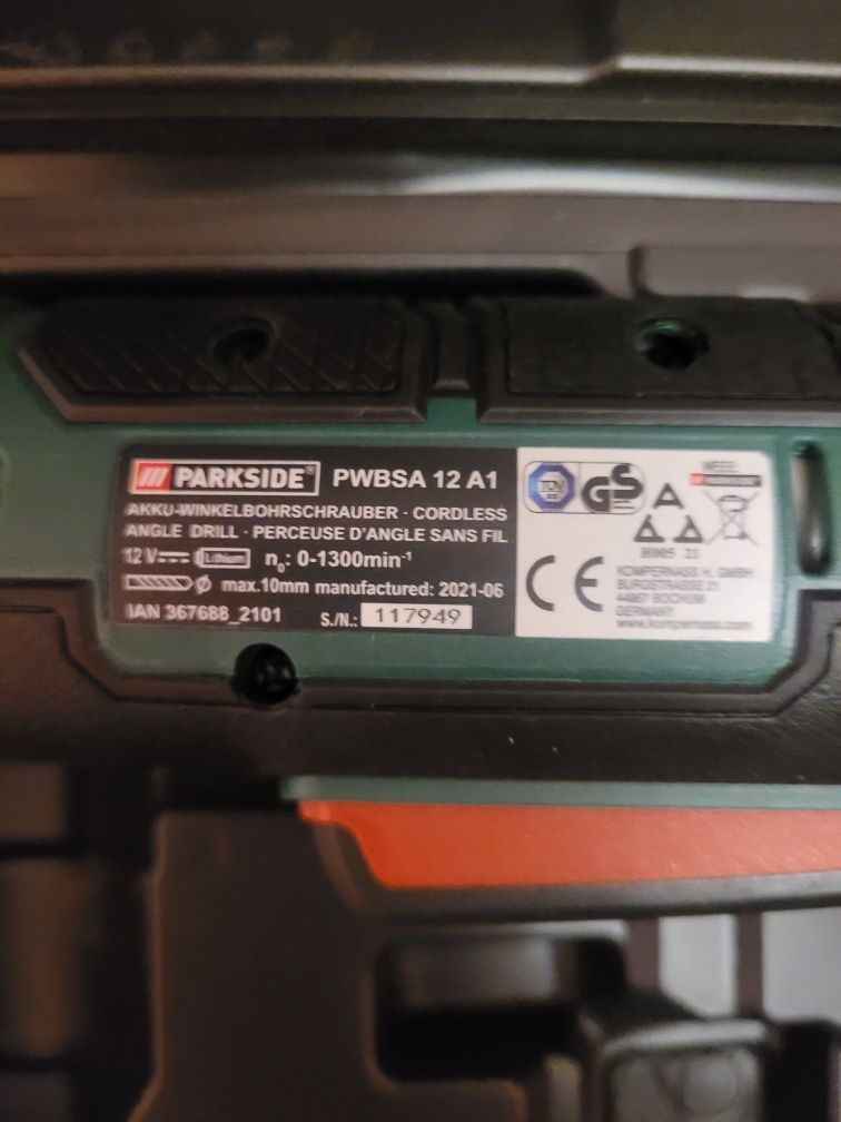 Ъглова бормашина (винтоверт)  Parkside PWBS 12 A1A