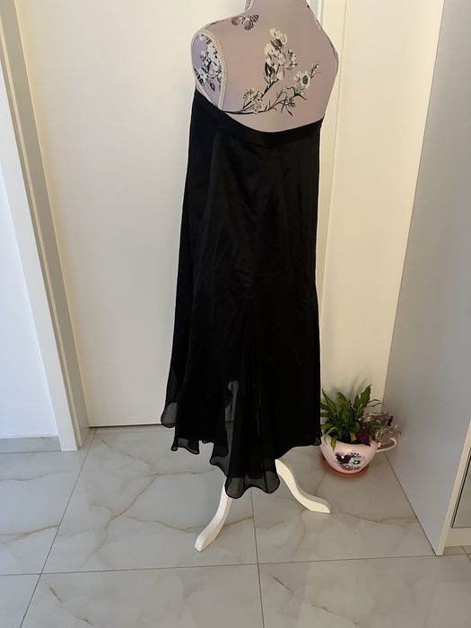 LilySilk Rochie neagră midi mătase naturală