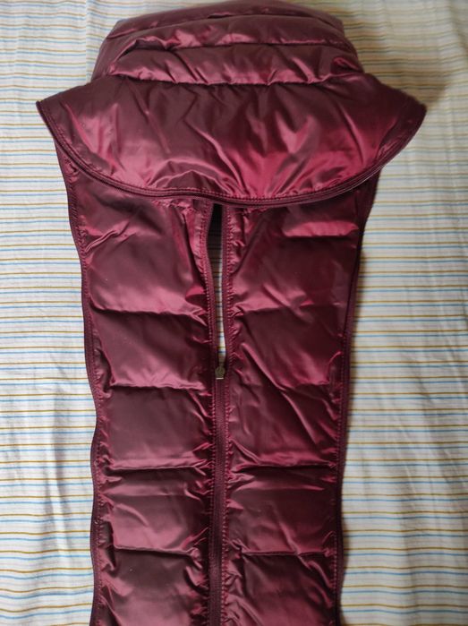 Ново дамско дълго атрактивно пухено яке в цвят бордо, ANDREWS, р-р 44