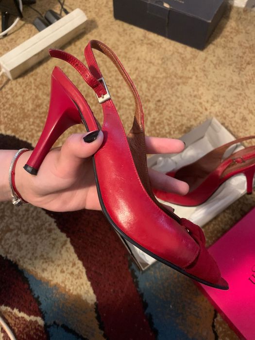 Pantofi roșii de piele, mărimea 38