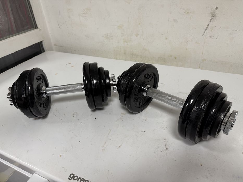 Gantere reglabile noi fier 16 kg+16 kg=32 kg. Pret 450 lei