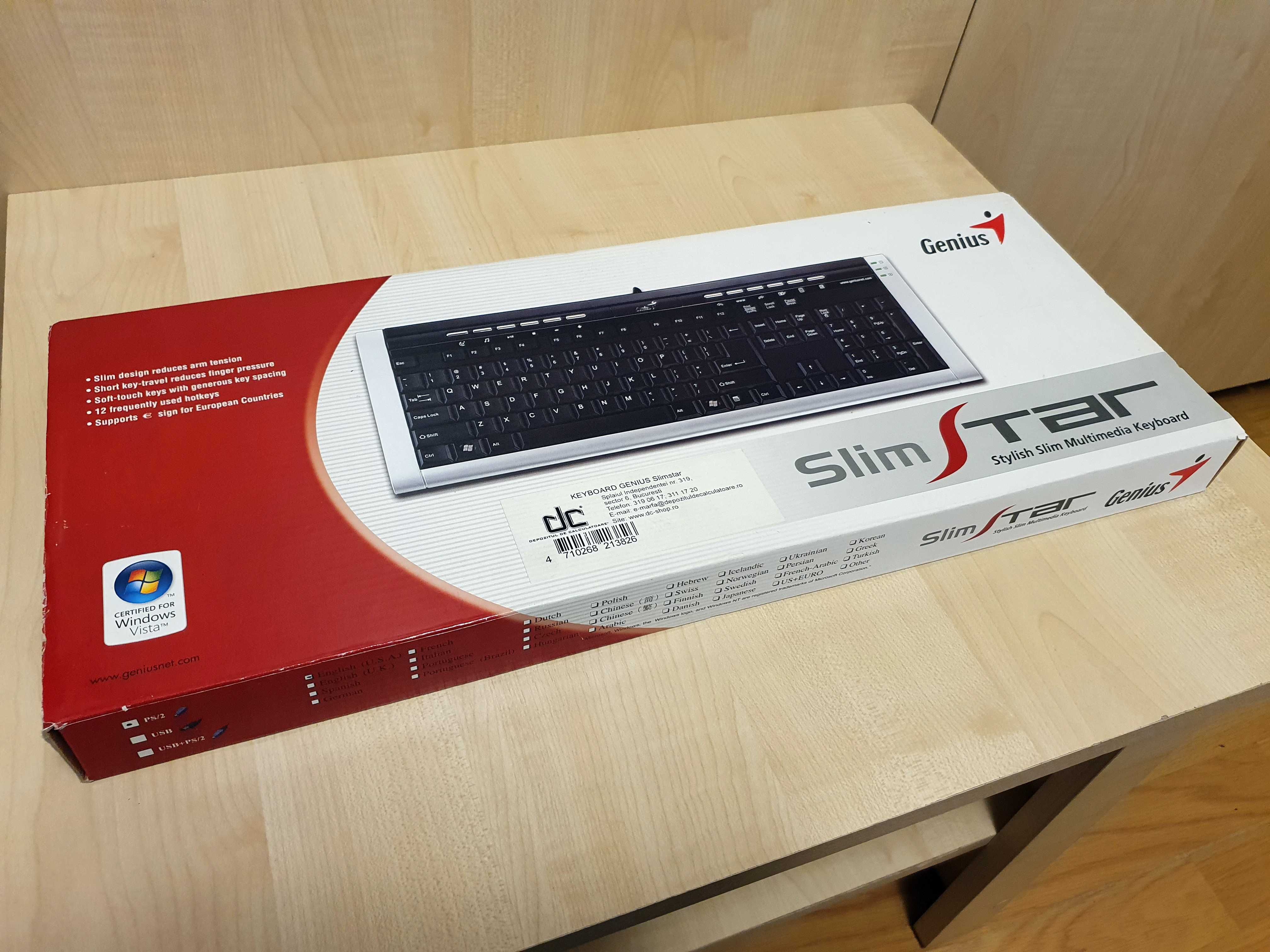 Tastatura GENIUS SlimStar Stylish Slim Multimedia PS/2