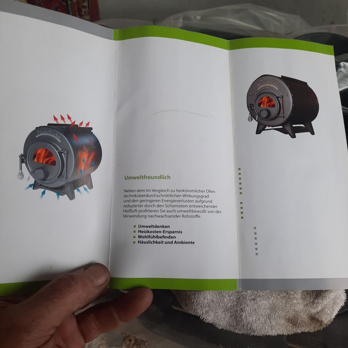 Soba tip șemineu nouă de 7 kw marca Nordlight -Germania