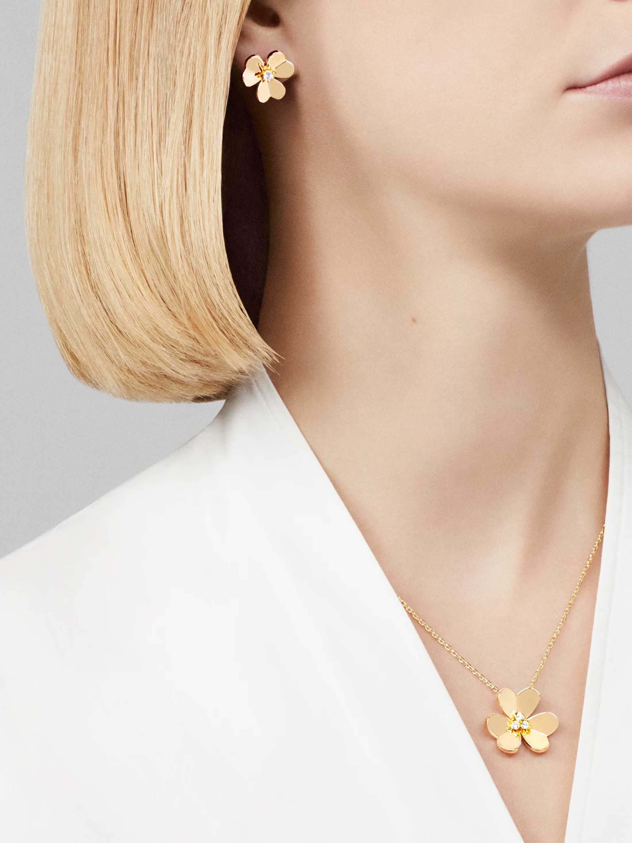 Van Cleef & Arpels VCA Gold Frivole Large Diamond Дамско Колие