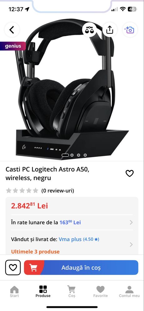 Căști Logitech Astro A50 Lightspeed Wireless + Base Station
