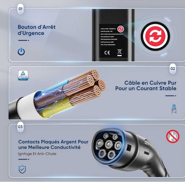 Зарядно устройство за EV Тип 216A 3,6kw  LED индикатор IEC62196-2 IP65