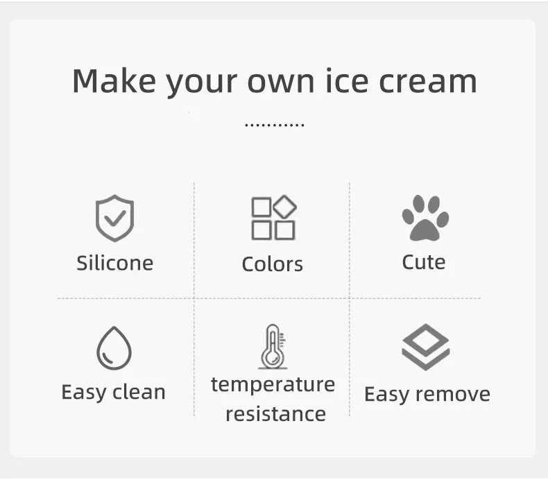 5 Броя силиконови форми за сладолед за многократна употреба
