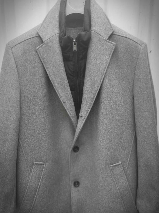 Palton barbatesc din stofa cu vesta de fas