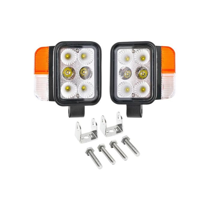 Set faruri universale tractor stanga si dreapta cu LED 10-80V, temperatura culoare 6000K, pozitii 3W LED si semnalizare 3W LED Breckner Germany