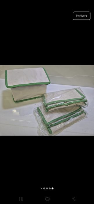 Geanta termoizolanta alb verde 21 x 14 x 14 cm , 3 bucati , noi ,