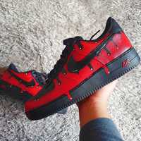 Adidasi Custom Nike Air Force 1 , Red n Black Drip 38 39 40 41 42 43