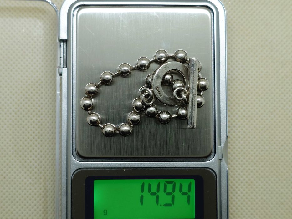 Brățară Gucci din argint – model boule cu închidere toggle, 18 cm