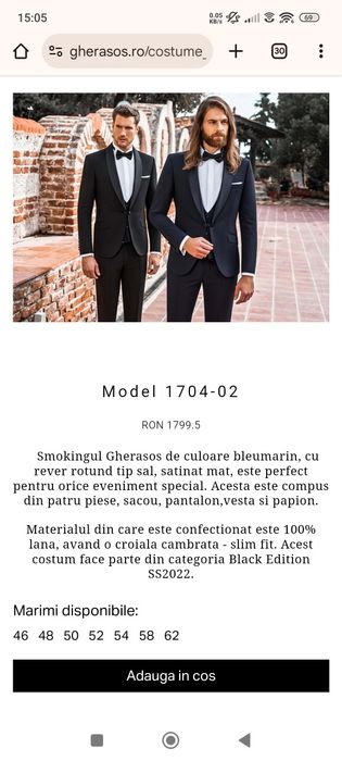 Costum mire Gherasos - mărimea 52