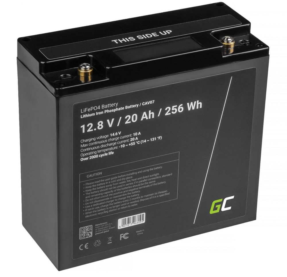 Baterie LifePO4 12.8V, 20 Ah, pentru sisteme fotovoltaice, rulote, ...