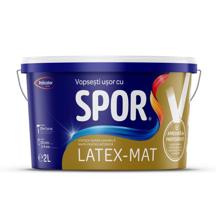 Vopsea superlavabila Spor  ioni de Argin plus 5 l Latex matt