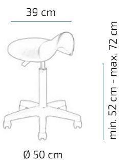 Козметичен/фризьорски стол - табуретка Ian 52/72 см1