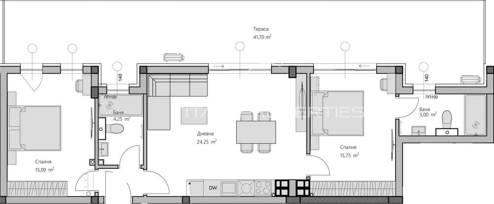 Тристаен апартамент Христо Смирненски