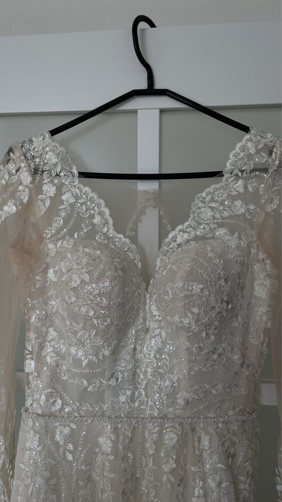 Свадебное платье русалка со шлейфом Xs-S
