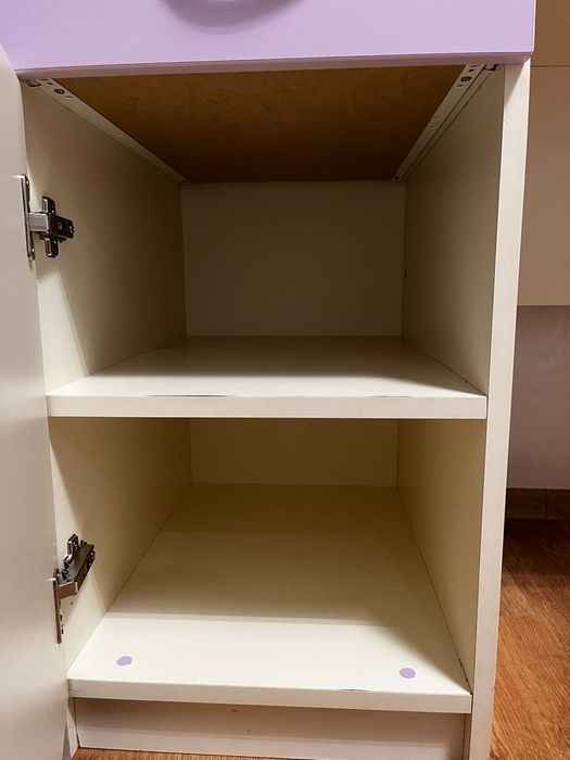 Birou+ corp suspendat ivory-lila din pal