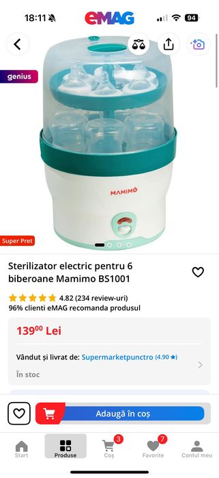 Sterilizator biberoane Mamimo
