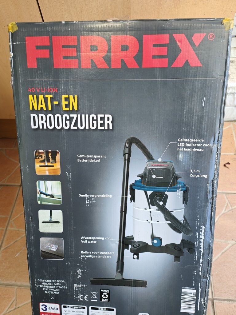 Aspirator umed uscat pe acumulator FERREX NOU