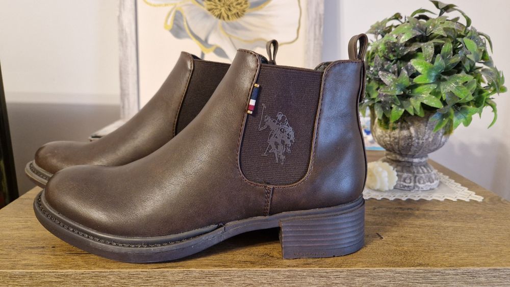 кКафяви боти тип челси U.S. Polo Assn 37 номер Нови!
