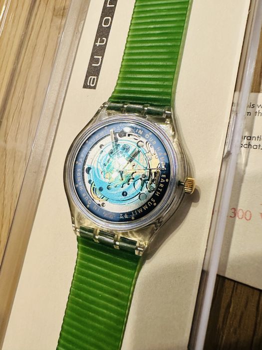 Swatch SAK102 Automatic Watch IN OUR HANDS Earth Summit 1992