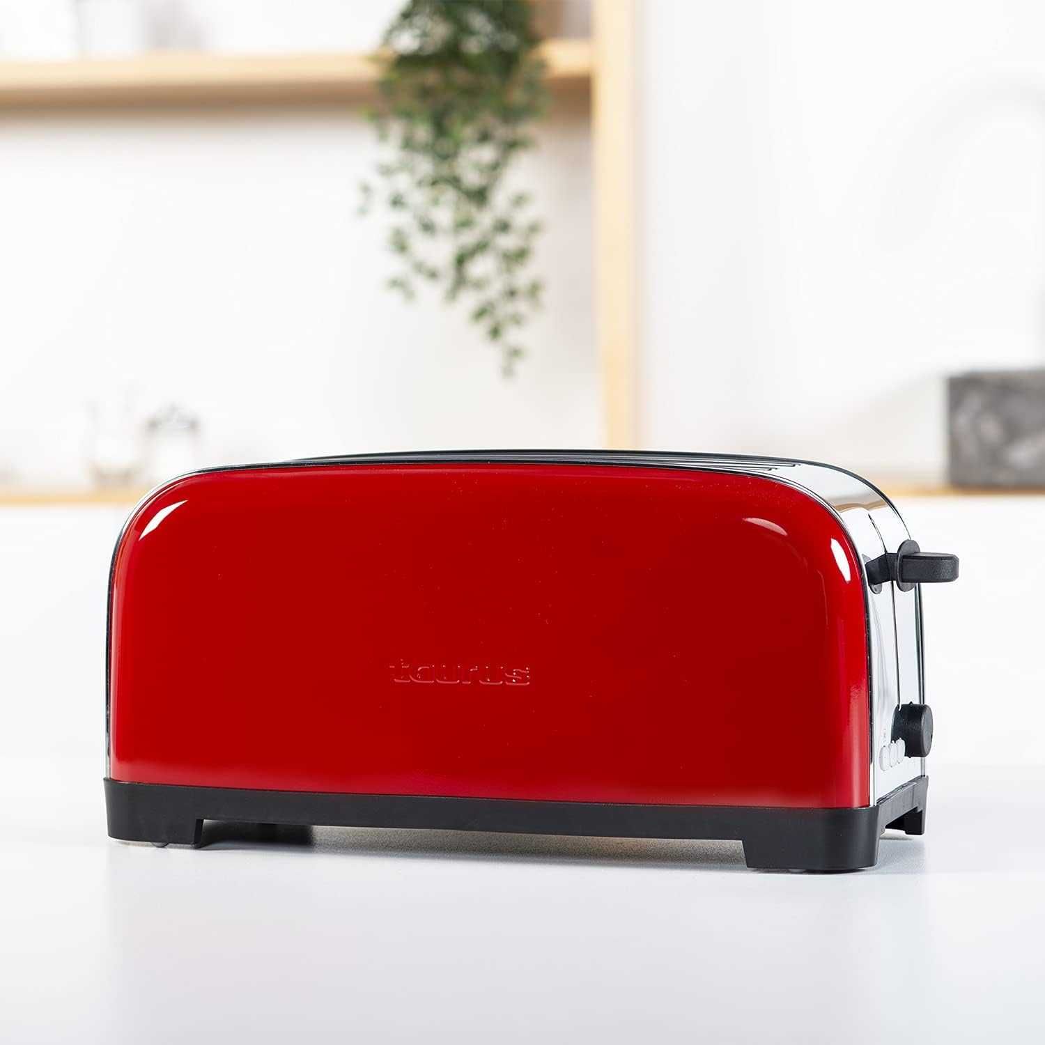 Тостер Taurus Vintage Red, 1400W, Дълги Слота