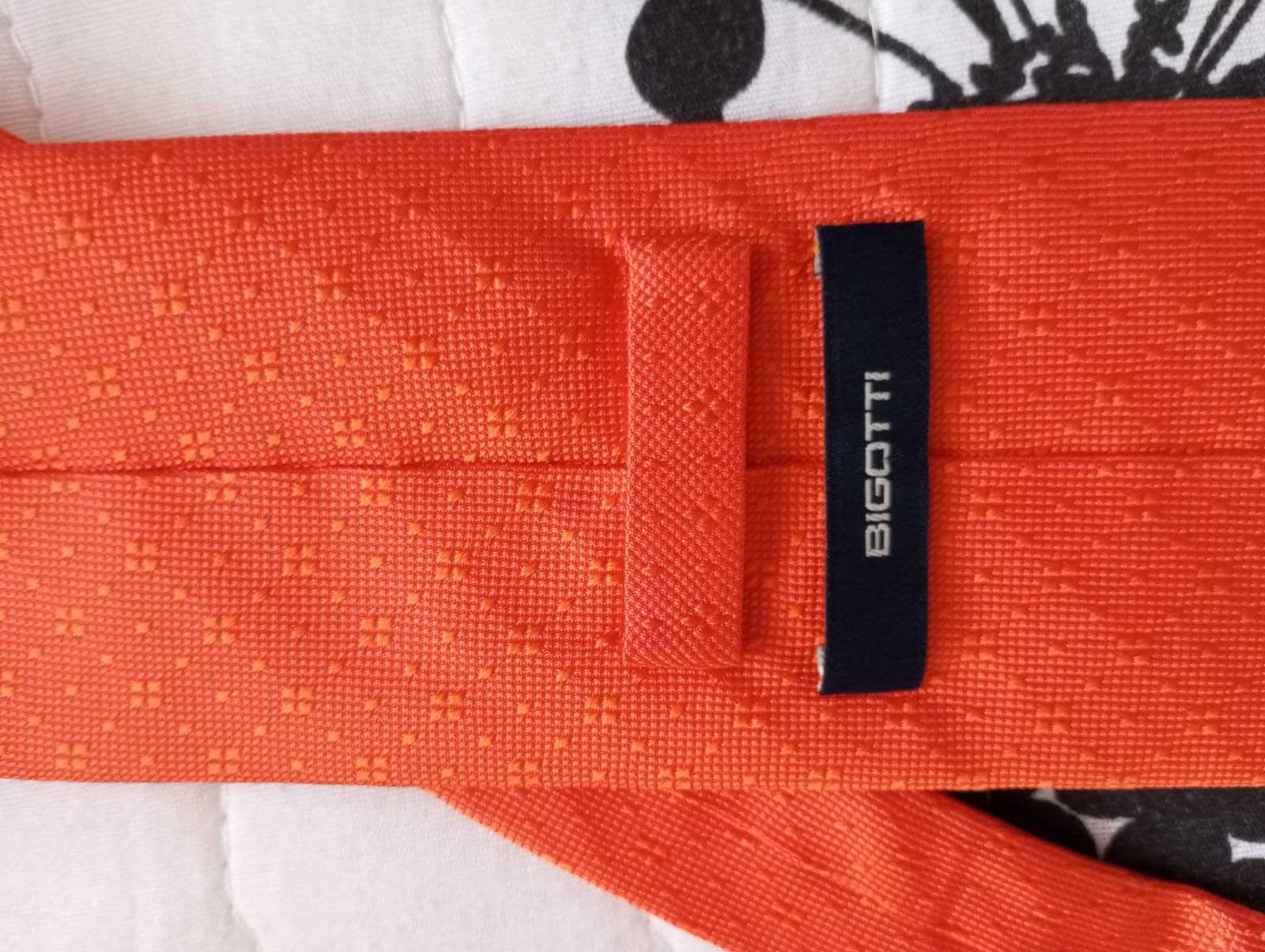 Cravata NOUA portocalie  Bigotti Exclusive, 100% matase naturala,