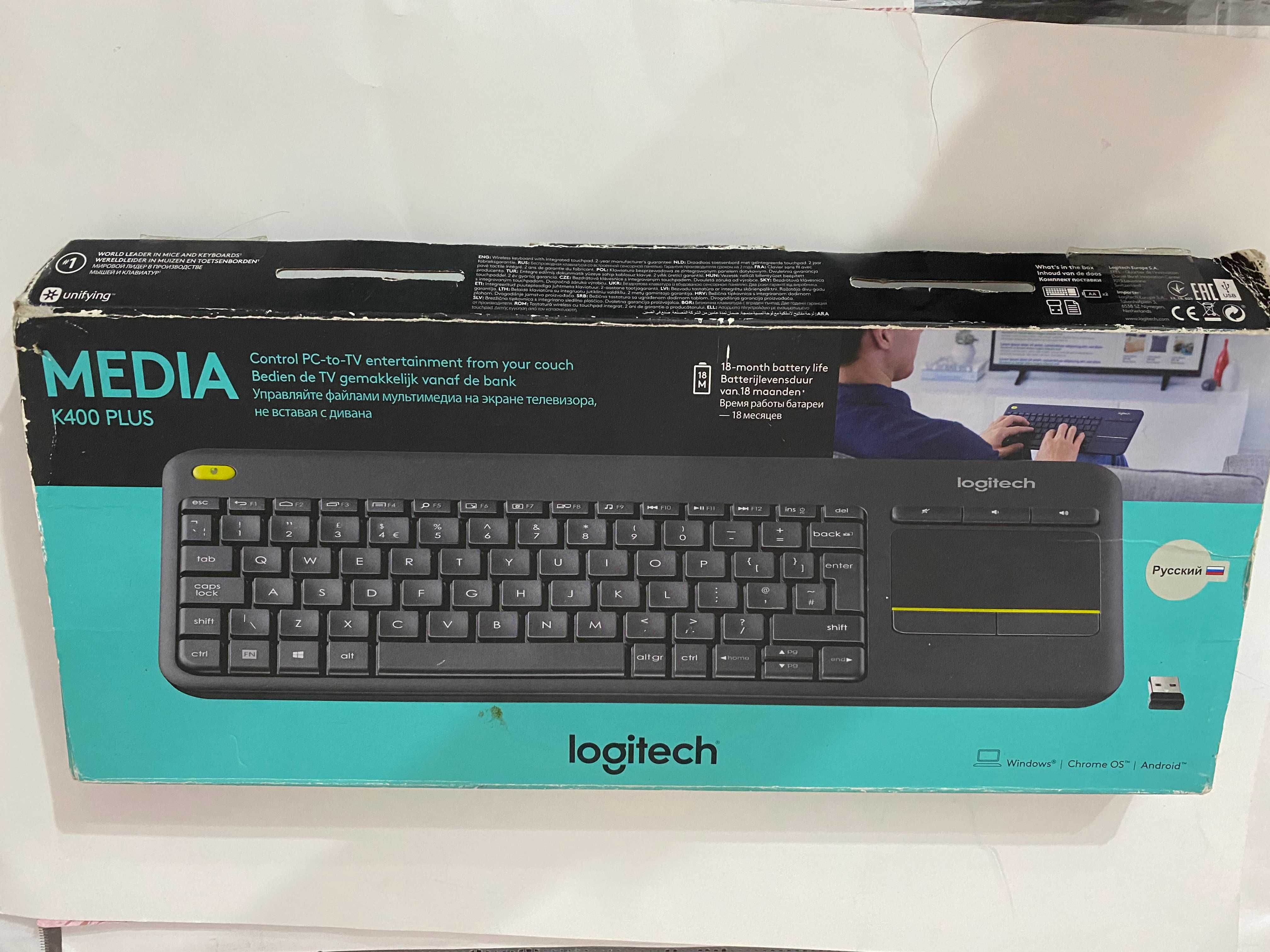 БЕСПРОВОДНАЯ клавиатура USB Logitech Touch K400 Plus