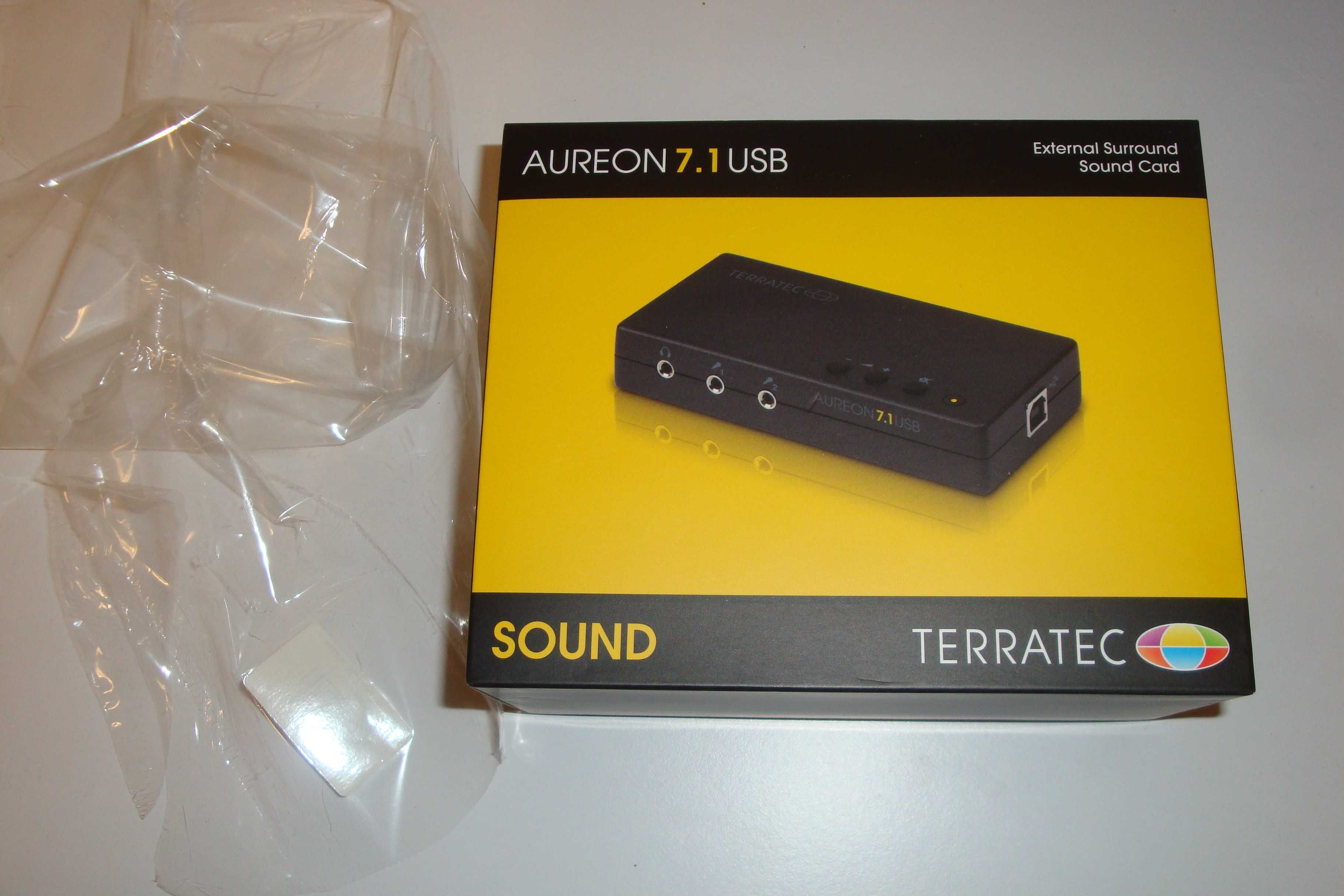 Aureon Terratec sound card usb placa audio externa 7.1 surround optic