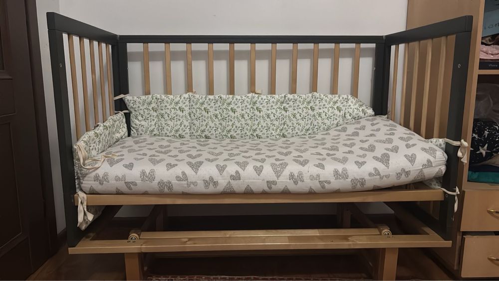 Детская приставная кровать+комод