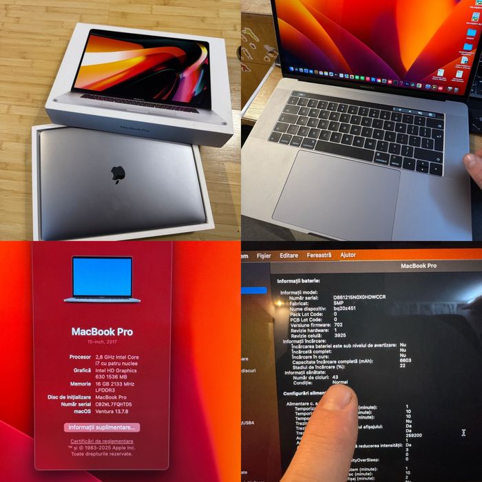 Macbook Pro i7 - 16gb -256g ssd - 1,5 vga