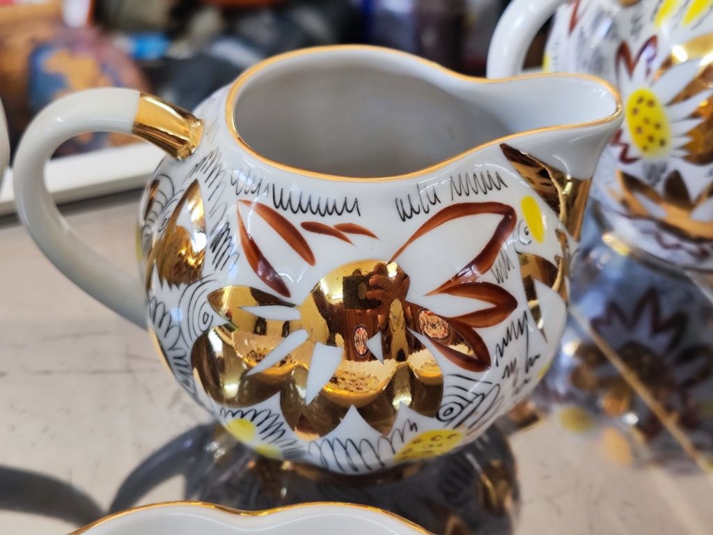 Руски порцелан ЛФЗ чайник,захарница